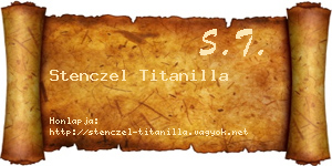 Stenczel Titanilla névjegykártya